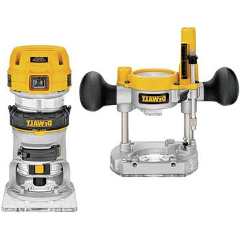 紧凑路由器| Dewalt DWP611PK 110V 7安培变速1-1/4 HP有线紧凑路由器与LED组合套件